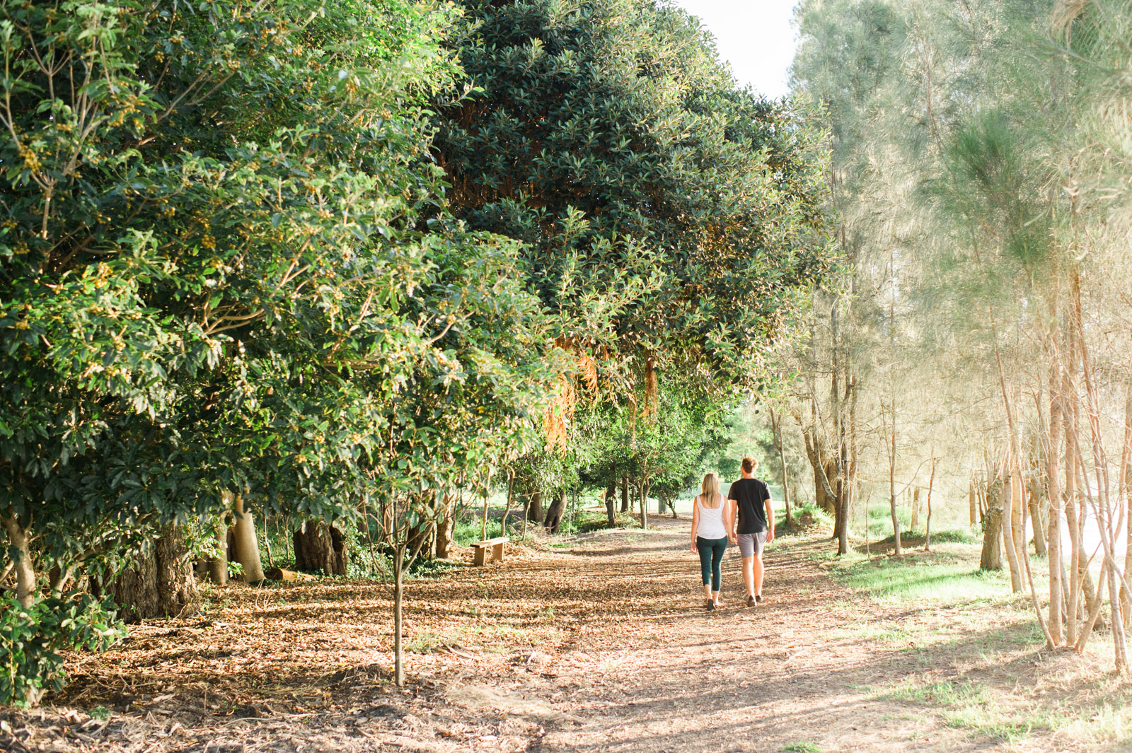 pregnant couple walking